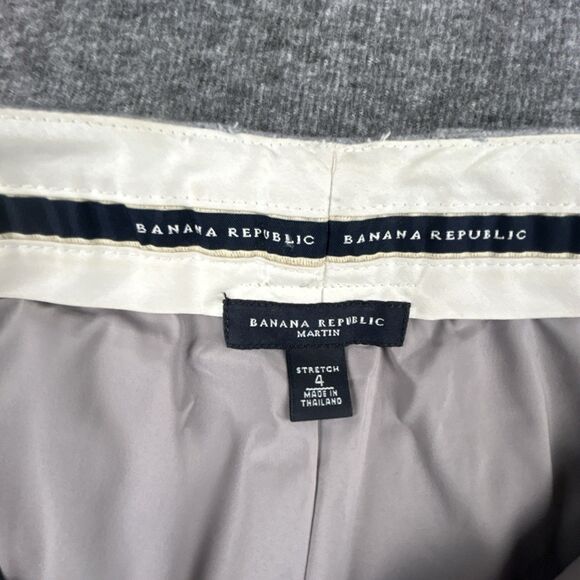 Banana Republic Martin Fit Wool Pants Womens Sz 4 Gray Pinstripe Formal Casual - Picture 5 of 11